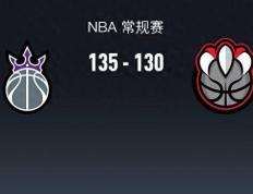 【168sports】NBA比赛战报：国王135-130猛龙，福克斯24+2+4