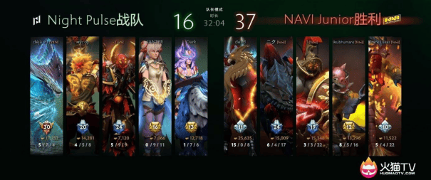 【168sports】火猫DOTA2-CCT联赛：NAVI Junior战队2-0击败NP