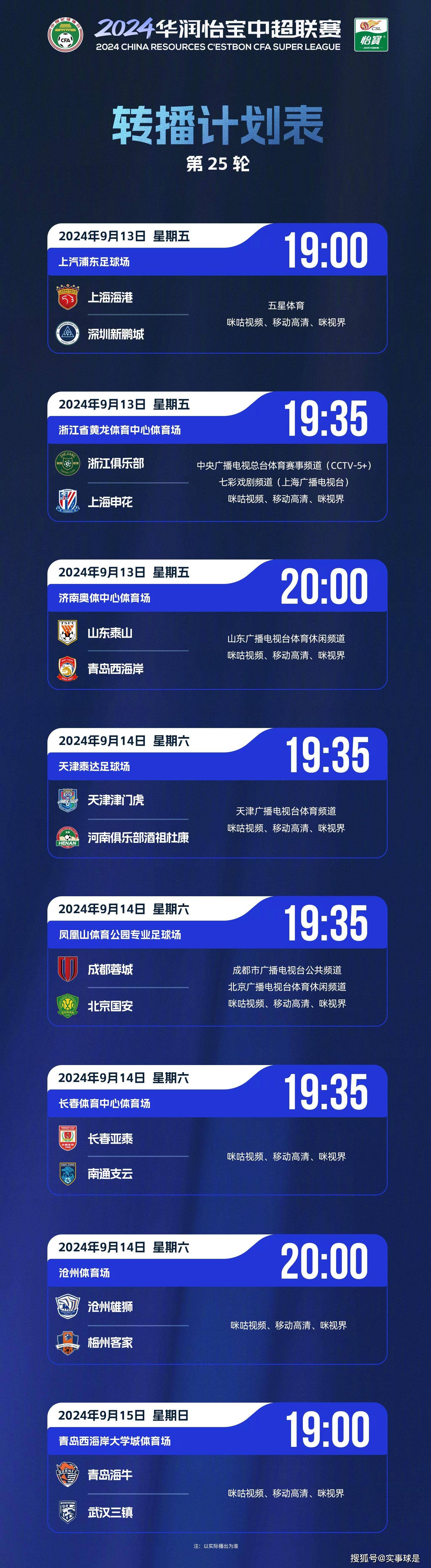 【168sports】中超：海港对阵深圳，五星体育直播！浙江申花交锋，CCTV5+和戏剧频道直播